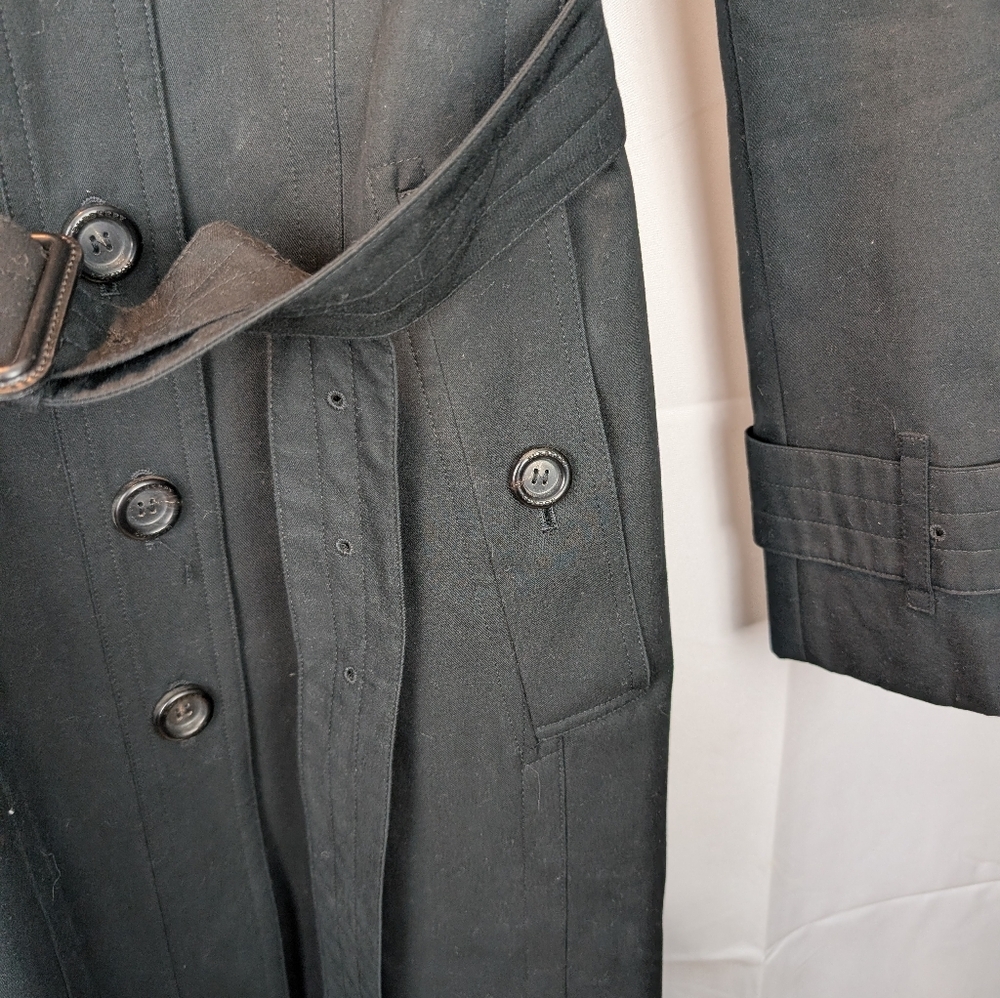 Burberry Classic Black Trench Coat Size 6 In VGUC - Picture 16 of 16